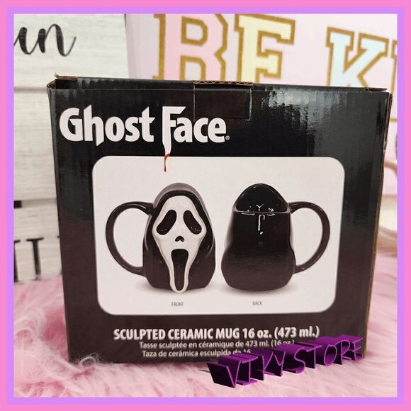 NWT {Ghost Face} Sculpted Mug: 16 oz. of Spooky Sips! NWT - Picture 3 of 3